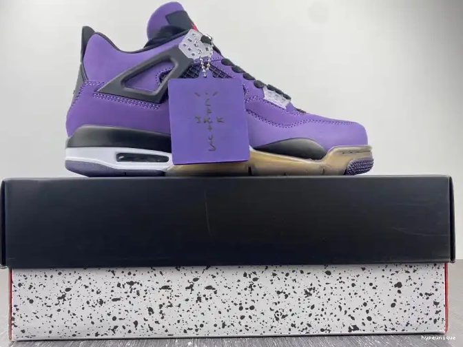 HYPE and Travis Scott LN4 4 Family) (Friends 766296 Retro Jordan Purple 0608
